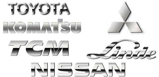     : TOYOTA, KOMATSU, KALMAR, , NISSAN, MITSUBISHI, HYSTER, STILL, BOSS, BOBCAT, LINDE, CLARK, CATERPILLAR, PIMESPO, JUNGHEINRICH, VALMET,  STEINBOCK, MANITOU, YALE
